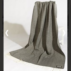 Aran Sweater Market Herringbone Merino Cashmere Wool Throw